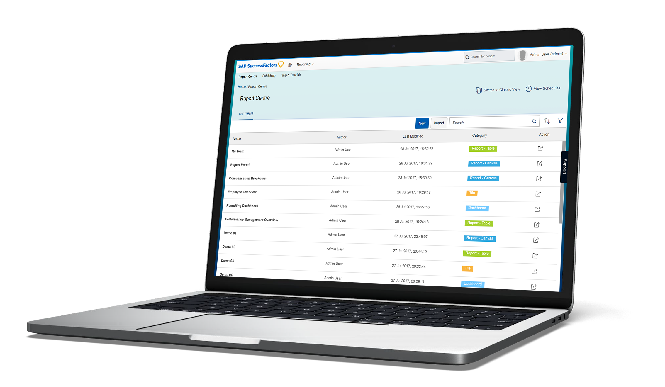 SAP SFSf Screenshot in device4